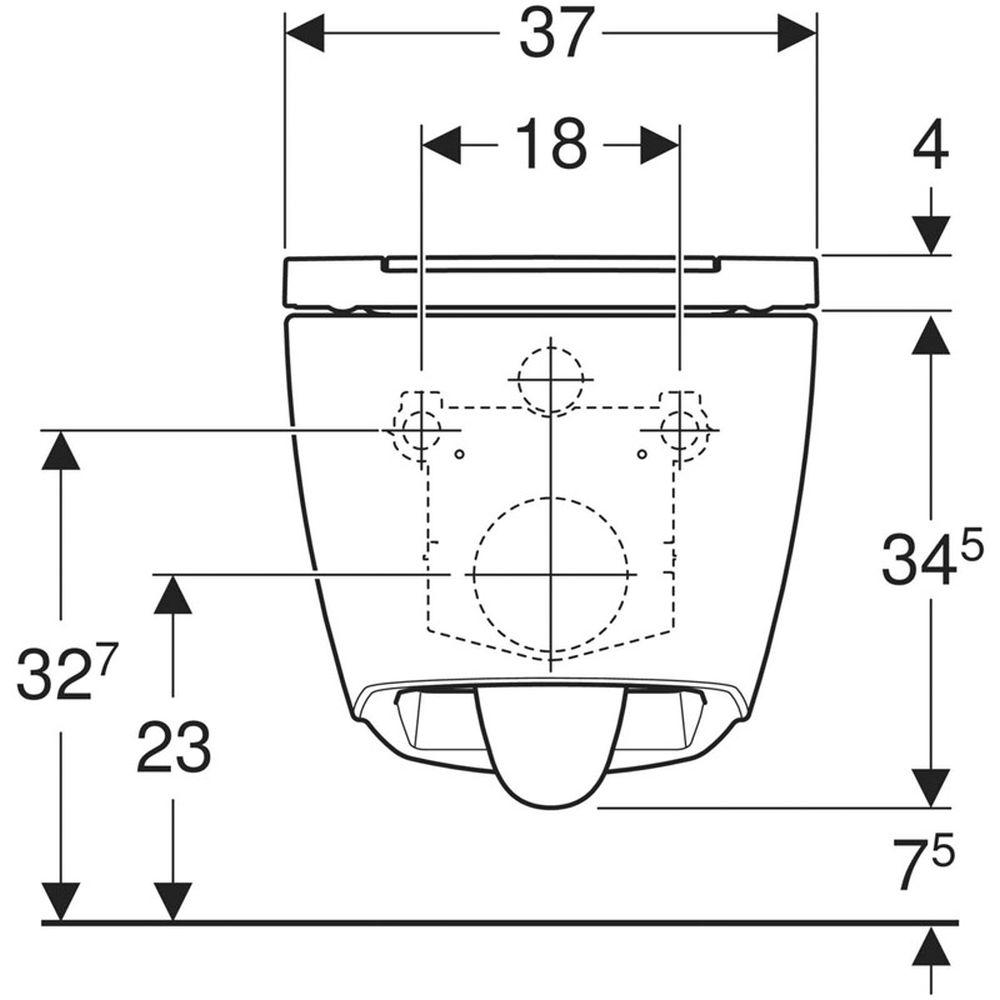 Vas wc suspendat, One, cu capac si spalare TurboFlush, alb, Geberit [5]