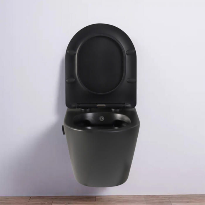 Vas wc suspendat cu functie bideu, negru mat, apă calda/rece, spalare rimless, baterie inclusa Foglia Oslo [10]
