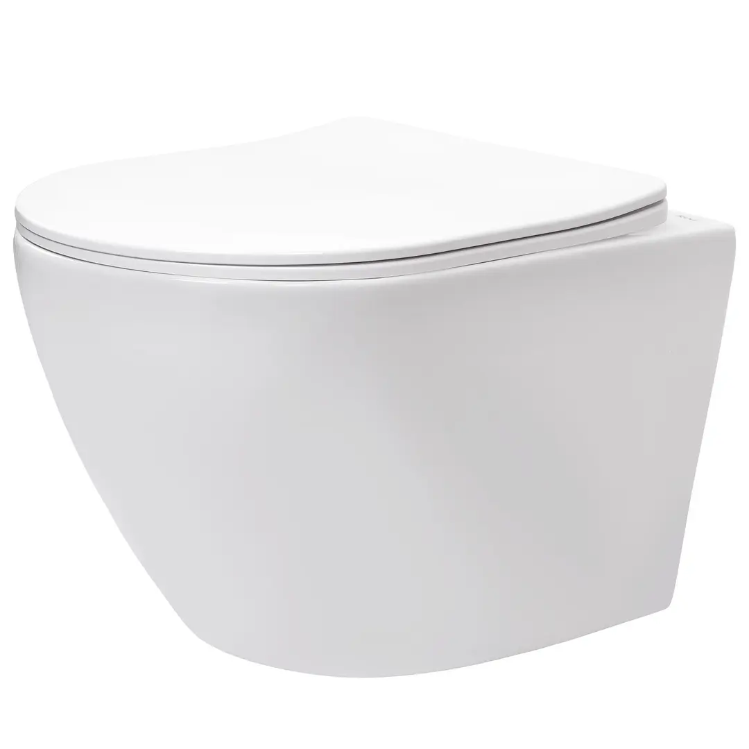 Vas wc suspendat cu functie de bideu, rimless, alb, capac soft-close, Rea Carlo Lux [2]