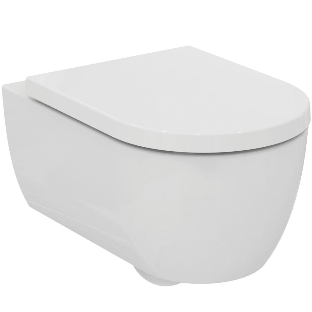 Vas wc suspendat Ideal Standard Blend Curve AquaBlade alb lucios cu capac inclus