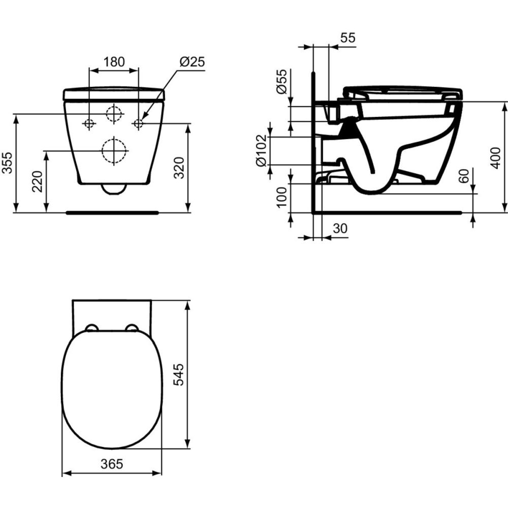 Vas wc suspendat Ideal Standard Connect alb lucios cu capac soft close inclus [3]