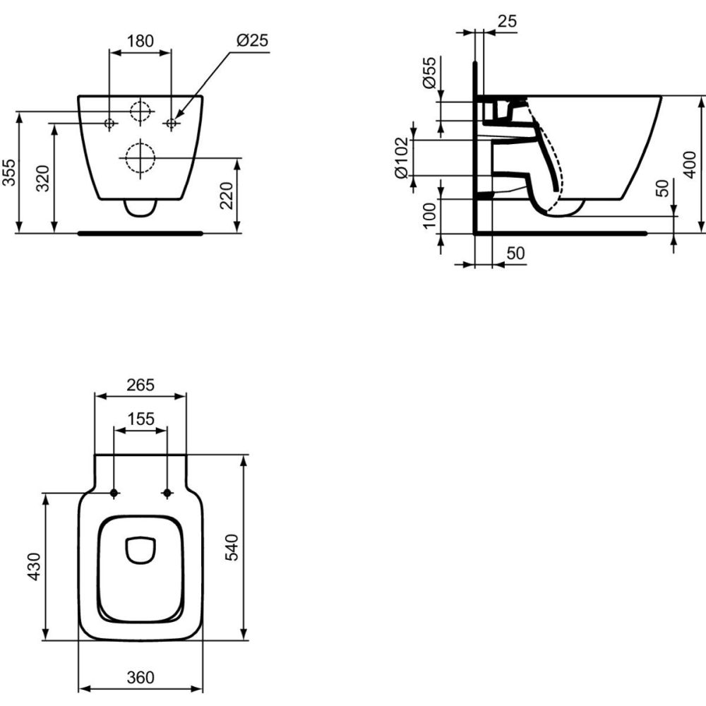 Vas wc suspendat Ideal Standard Strada II AquaBlade alb lucios cu capac soft close inclus [7]