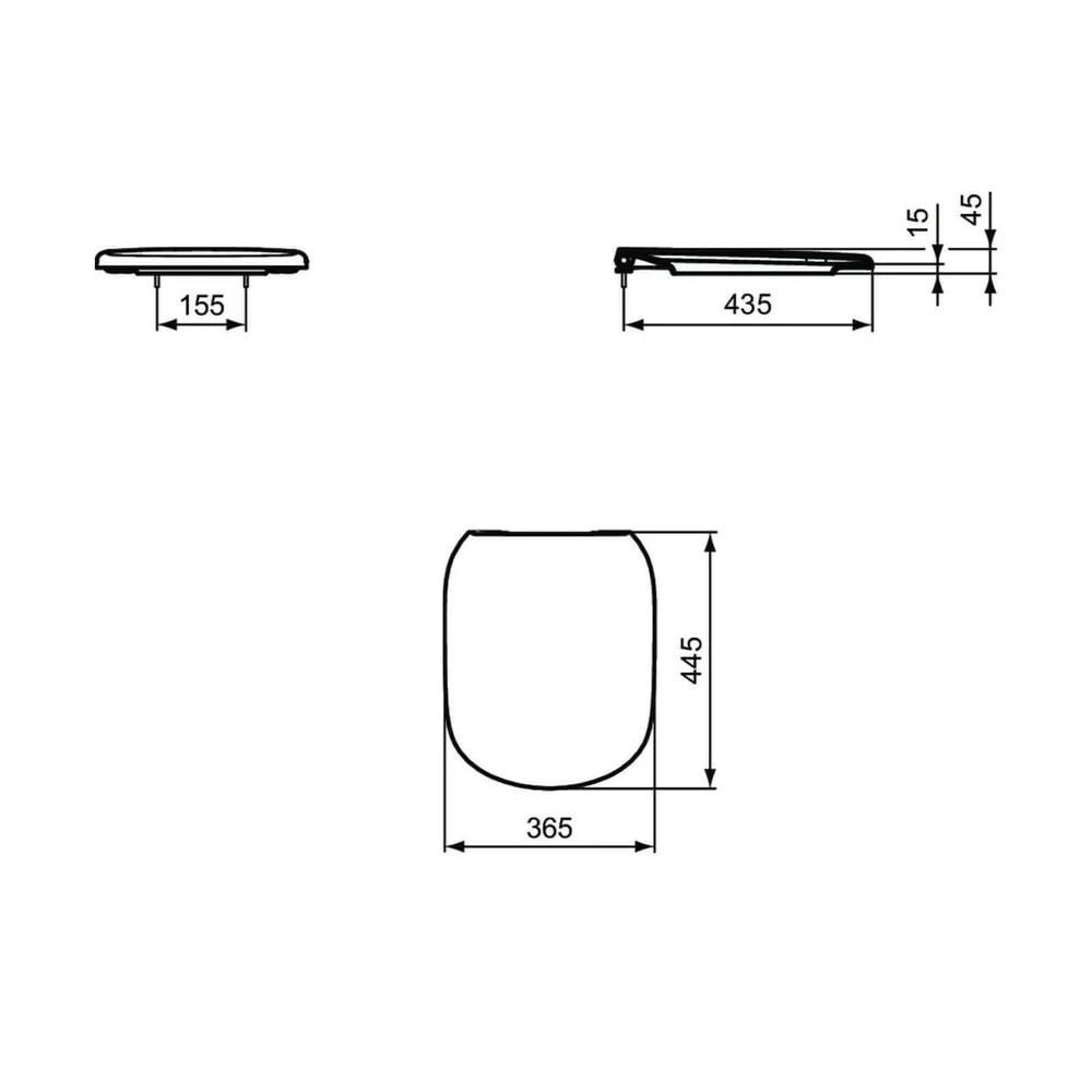 Vas wc suspendat Ideal Standard Tesi alb lucios cu capac soft close inclus [4]