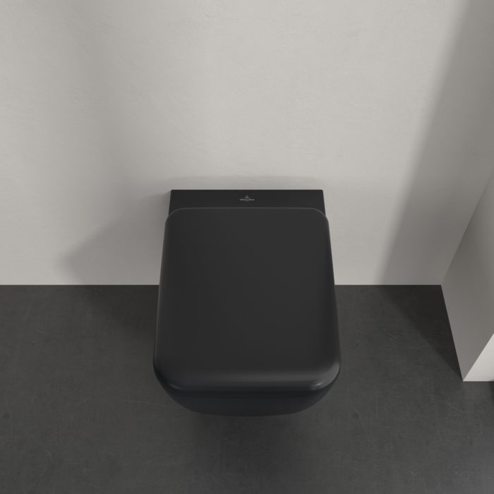 Vas wc suspendat, negru, evacuare orizontala, capac inclus, Villeroy & Boch Skyla TwistFlush [3]