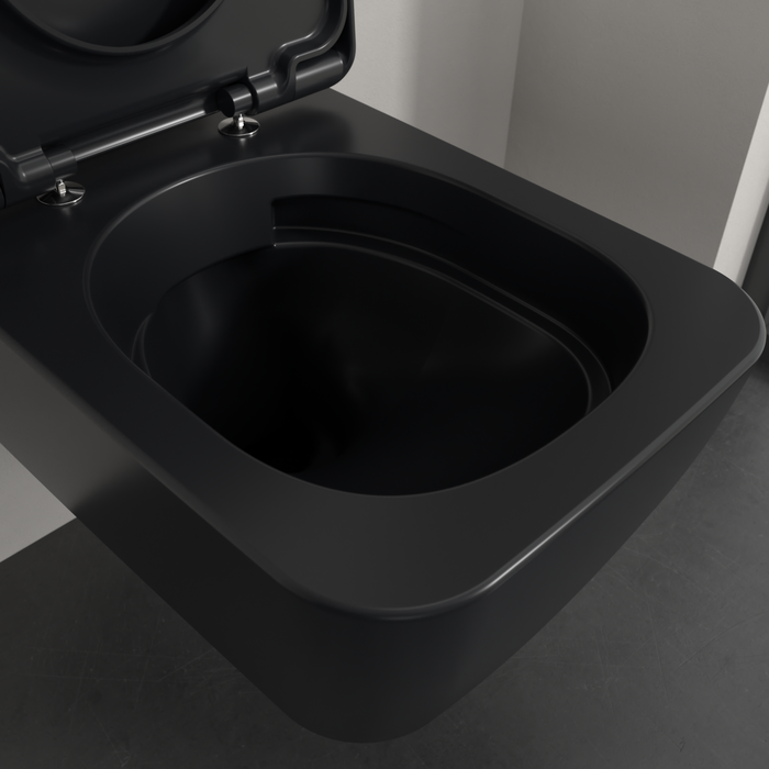 Vas wc suspendat, negru, evacuare orizontala, capac inclus, Villeroy & Boch Skyla TwistFlush [6]