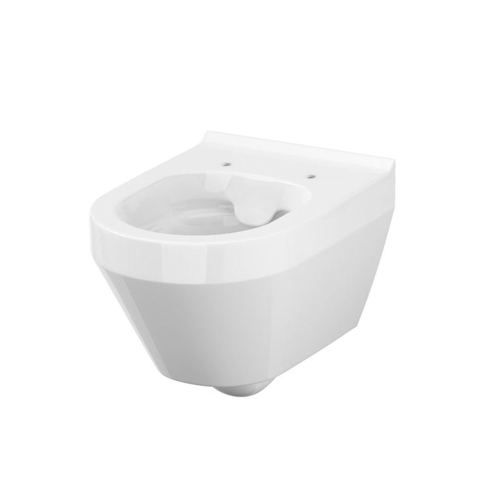 Set vas wc suspendat oval rimless, cu capac soft close si easy off, Cersanit Crea [2]