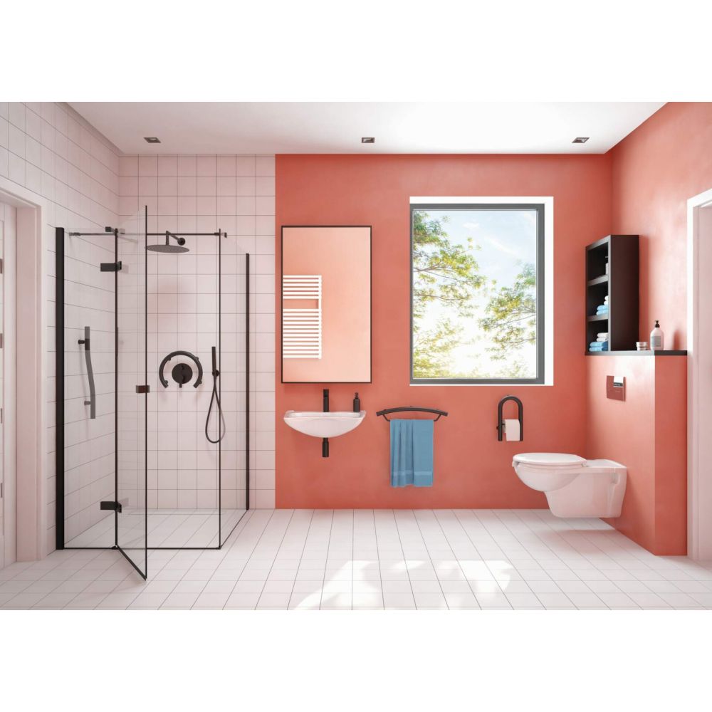Set vas wc suspendat pentru persoanele cu dizabilitati cu rezervor incastrat si clapeta actionare crom Deante, Vital [4]
