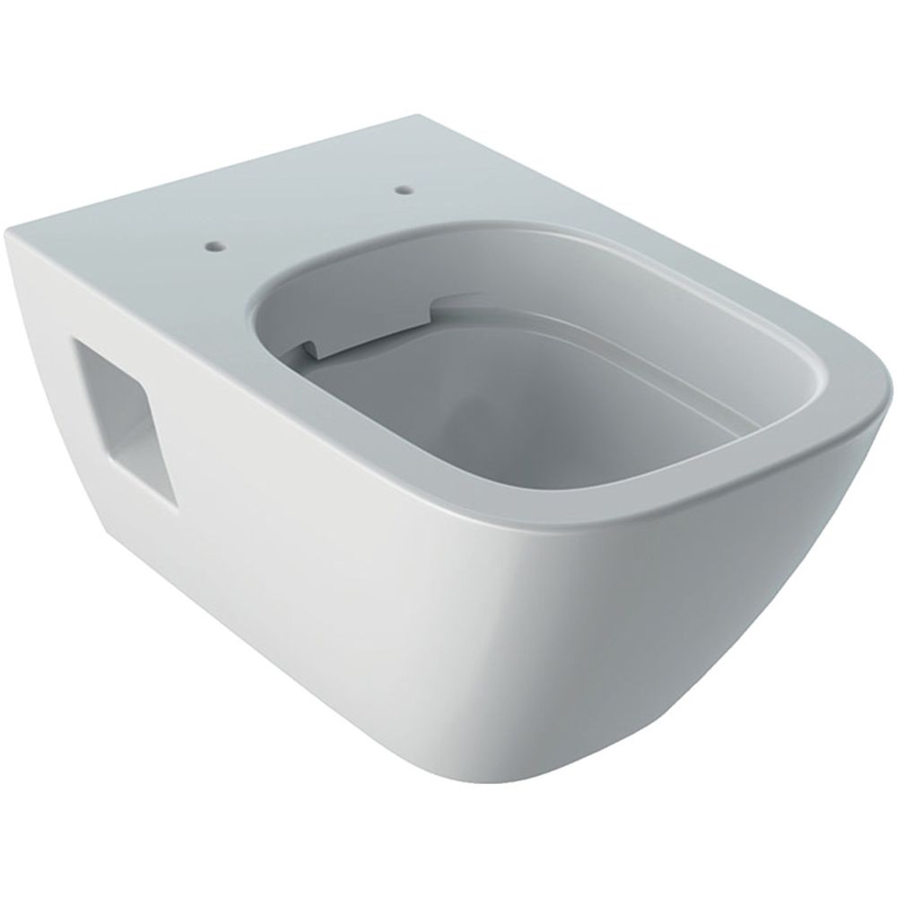 Set vas WC suspendat, rimless, forma dreptunghiulara, cu capac soft close din duroplast, alb, Geberit Selnova Square [2]