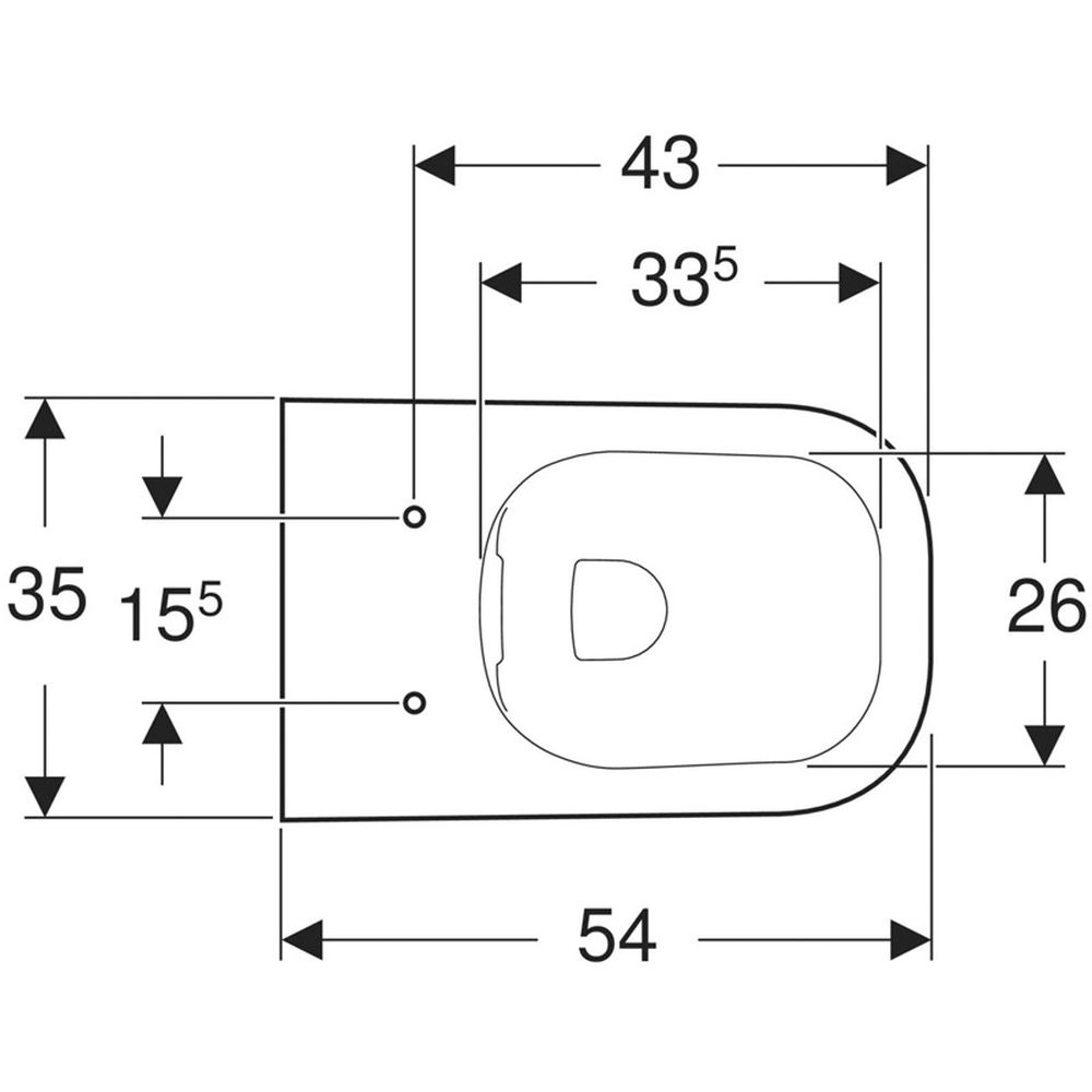 Vas Wc suspendat rimless forma dreptunghiulara alba Geberit Selnova [5]