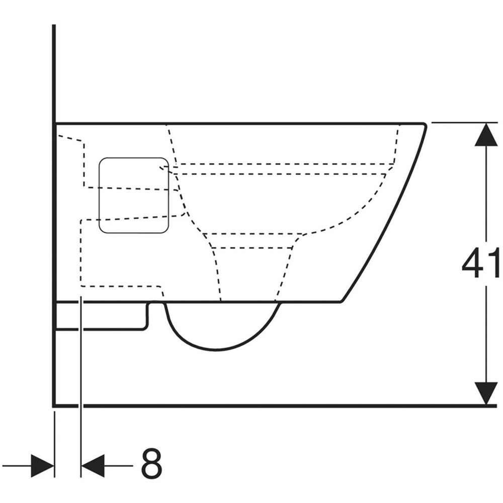 Set vas WC suspendat, rimless, forma dreptunghiulara, cu capac soft close din duroplast, alb, Geberit Selnova Square [4]