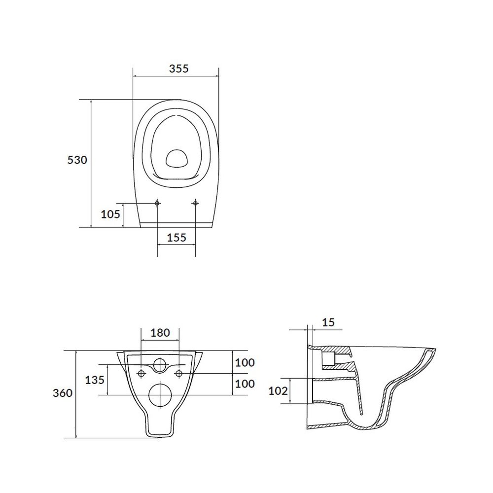 Vas wc suspendat rimless Cersanit Arteco cu capac polipropilena inclus, alb [4]