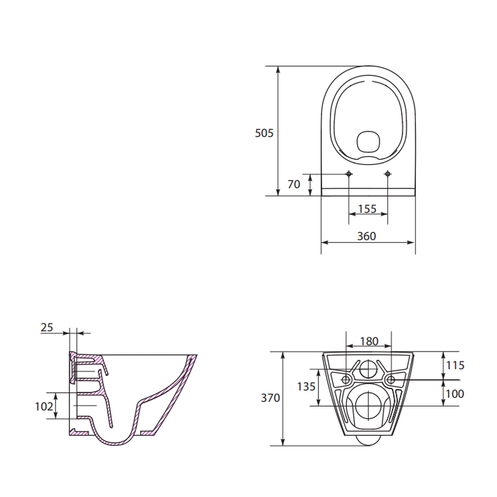Vas wc suspendat rimless Cersanit City, oval, alb [4]