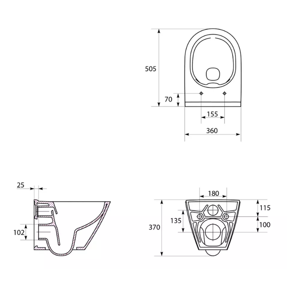 Vas wc suspendat rimless Cersanit City Oval cu capac soft close inclus, alb lucios [3]