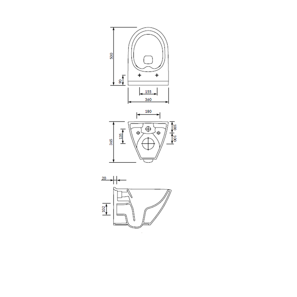 Vas wc suspendat rimless Cersanit Mille Plus cu capac soft close inclus, alb [2]