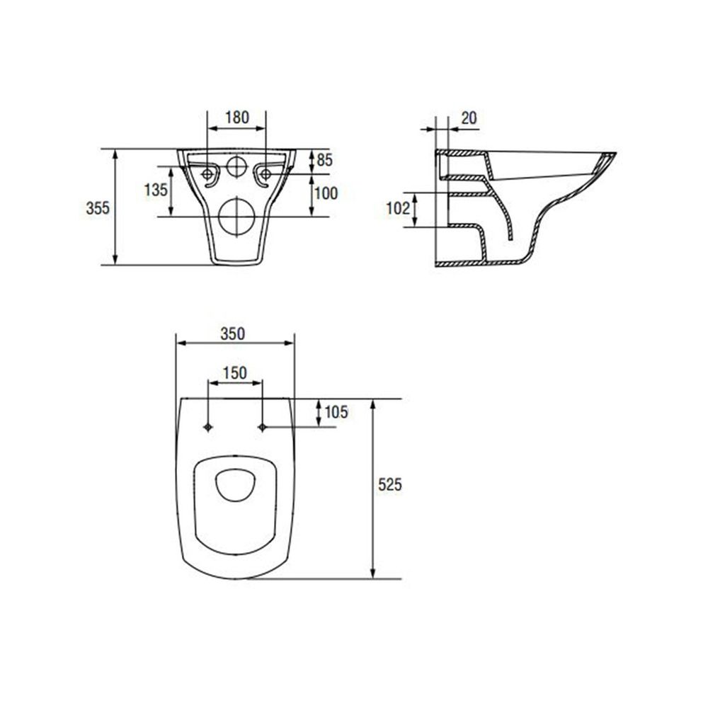 Vas wc suspendat rimless Clean on, Carina New, alb, Cersanit [6]