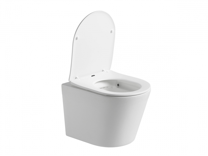Vas wc suspendat rimless cu capac quick release si soft close, alb, Fluminia Clementina [5]