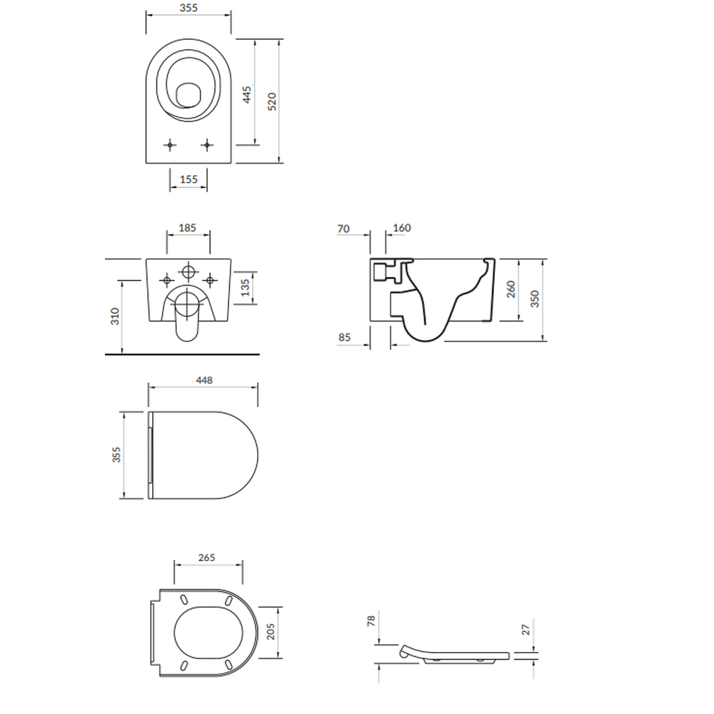 Vas wc suspendat rimless cu capac soft close Cersanit Inverto Stream On, alb [4]