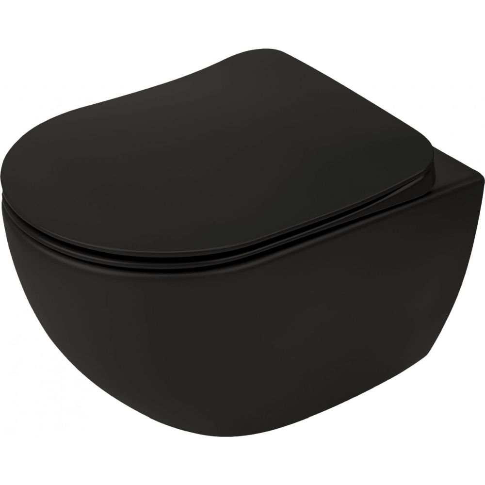 Vas wc suspendat rimless culoare negru mat Deante Peonia [2]