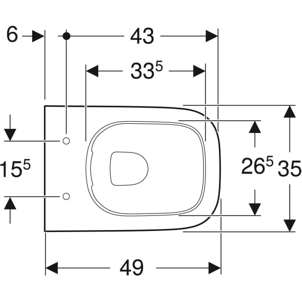 Vas wc suspendat rimless dreptunghiular alb Geberit Smyle Square [3]