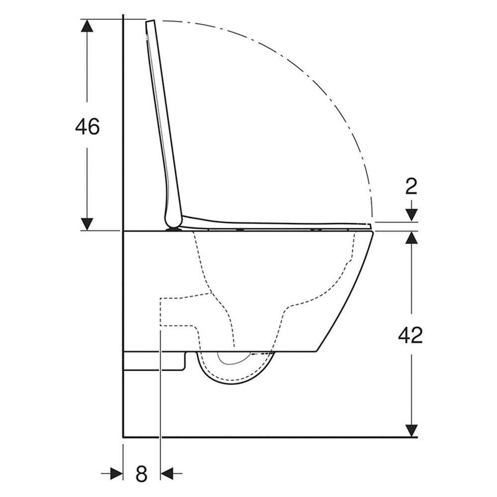 Vas wc suspendat rimless dreptunghiular, Smyle Square, cu capac quick release, alb, Geberit [4]