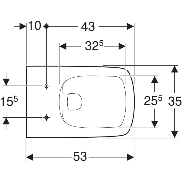 Vas WC suspendat rimless Geberit Selnova Square, alb, cu spalare verticala [3]