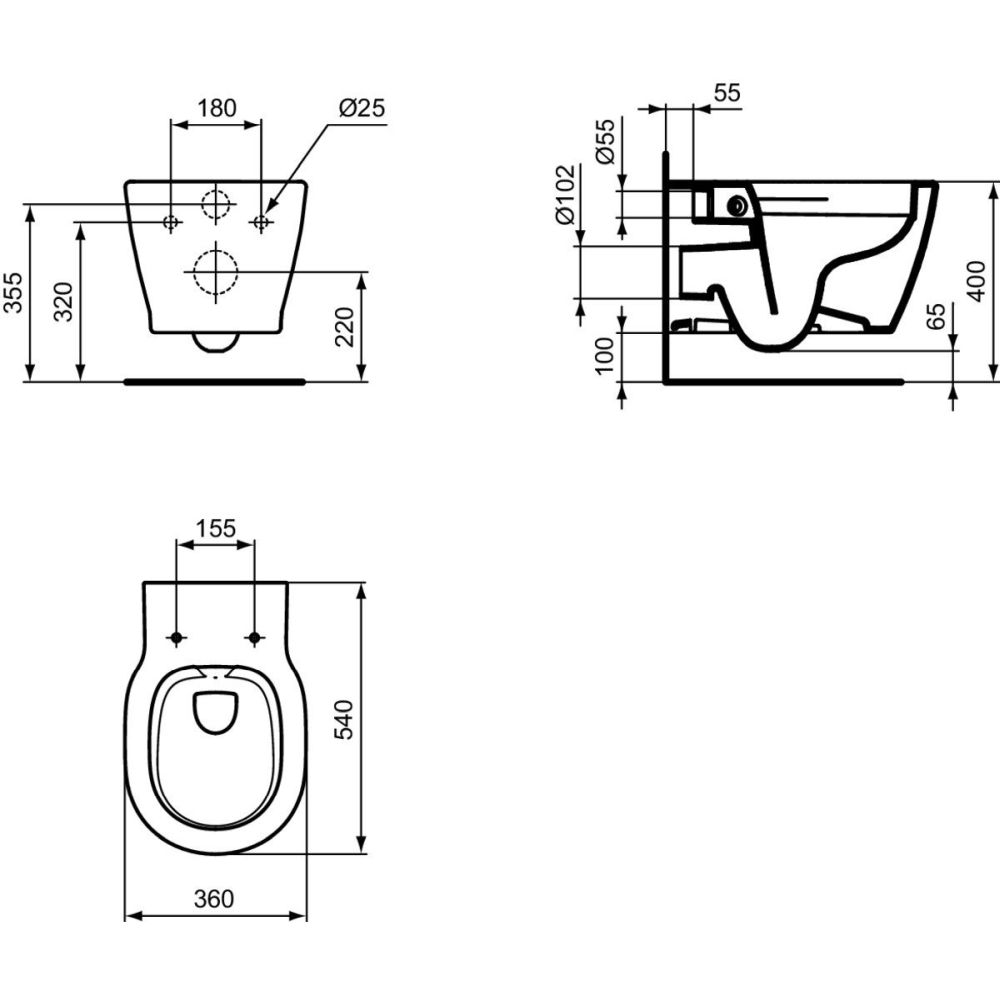 Vas wc suspendat rimless Ideal Standard Connect alb lucios cu capac soft close inclus [7]