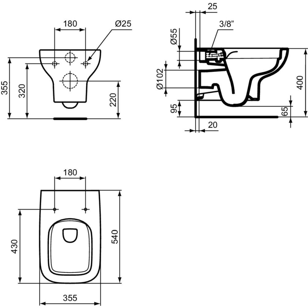 Vas wc suspendat rimless Ideal Standard i.Life A cu functie bideu si capac inclus [6]