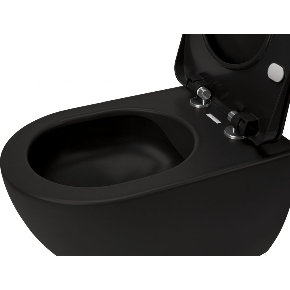 Vas wc suspendat rimless negru mat Deante Peonia cu capac soft close inclus [4]