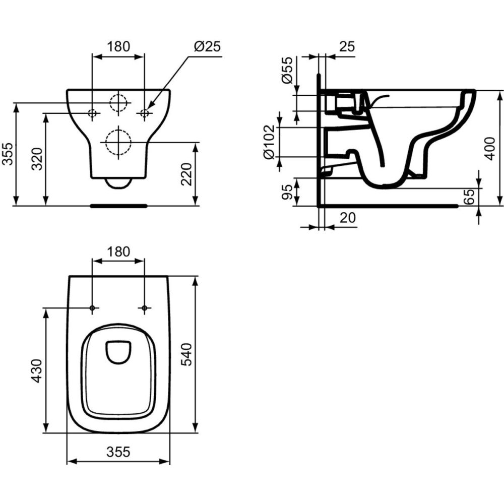Set vas wc suspendat rimless cu capac soft close si bideu Ideal Standard i.Life A [3]