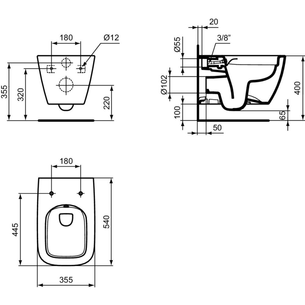 Vas wc suspendat rimless plus Ideal Standard i.life B cu functie bideu si capac inclus [4]