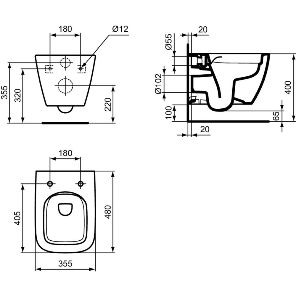 Vas wc suspendat rimless plus Ideal Standard i.life S alb lucios cu capac soft close inclus [8]