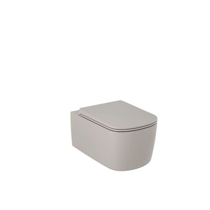 Vas wc suspendat, Rimless, spiralflush, gri nisipiu mat, Kludi Resa S