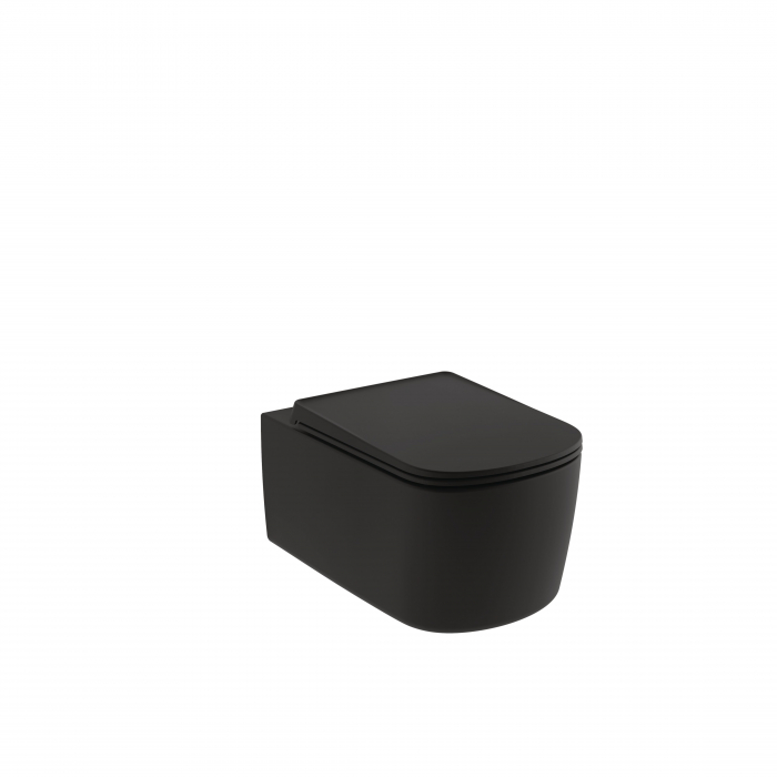 Vas wc suspendat, Rimless, Spiralflush, negru mat, Kludi Resa S