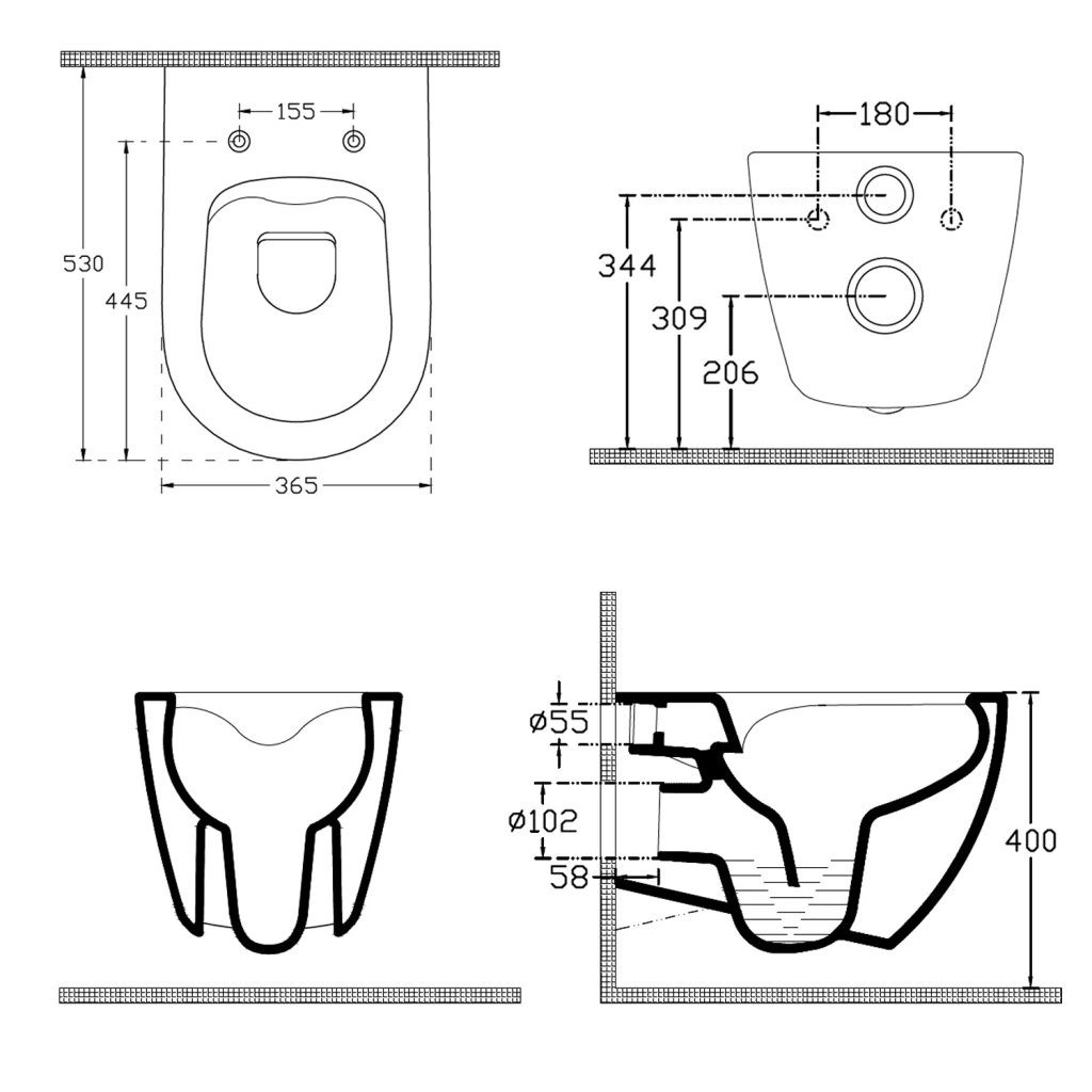 Vas wc suspendat roz rimless oval, Sapho Infinity [7]