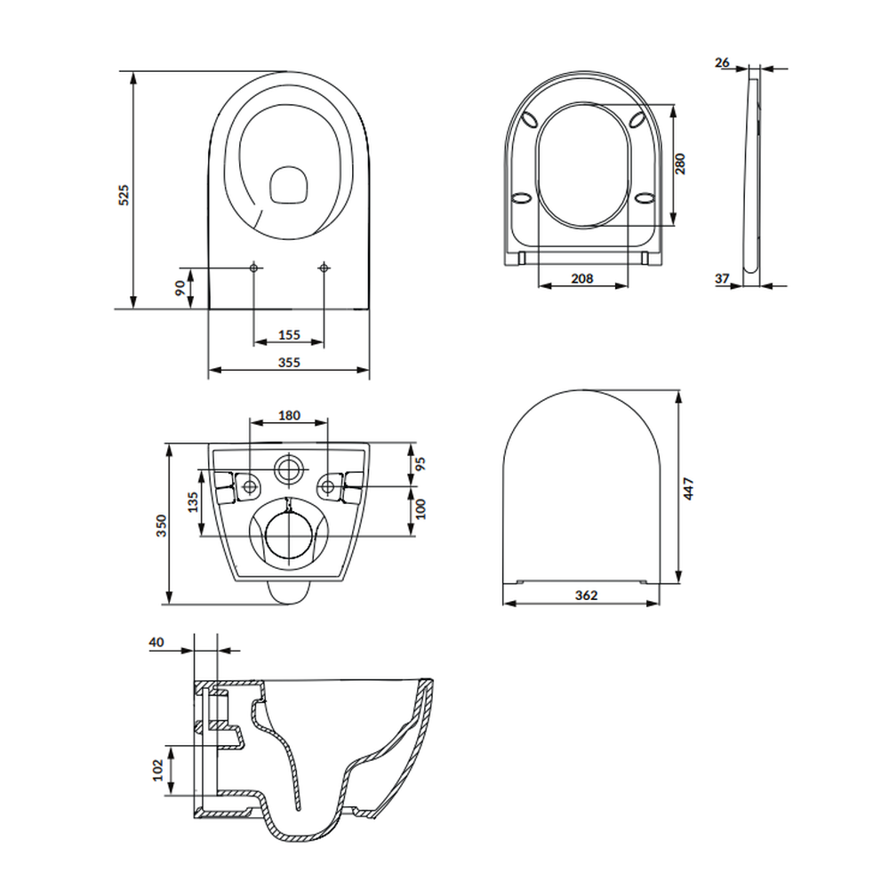 Vas wc suspendat streamon Cersanit Zen cu capac soft close inclus, alb [4]