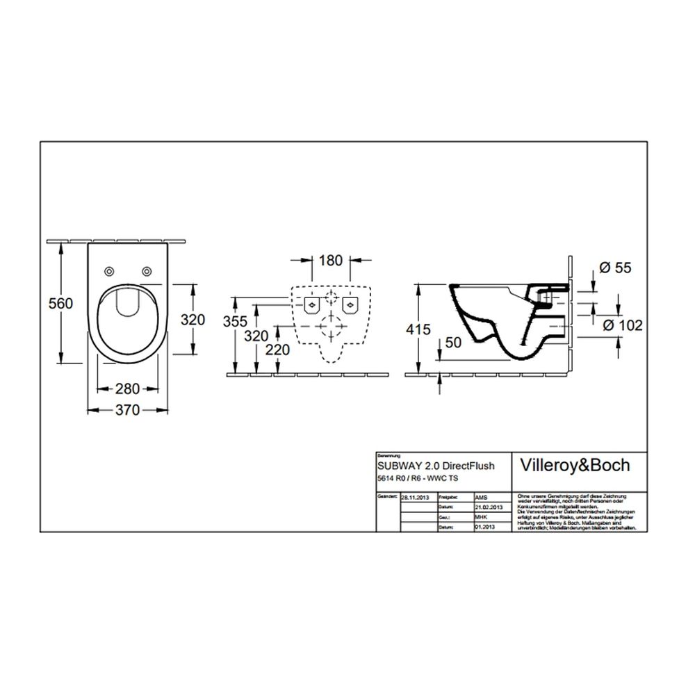 Vas wc suspendat, ViFresh, Subway 2.0, direct flush, alb, Villeroy & Boch [6]