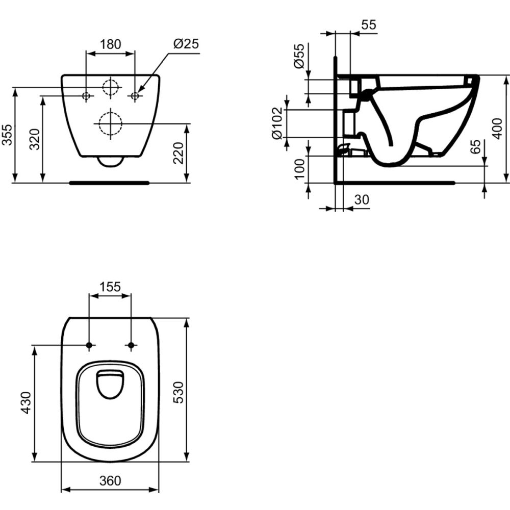 Vas wc suspendat Ideal Standard Tesi alb lucios [4]