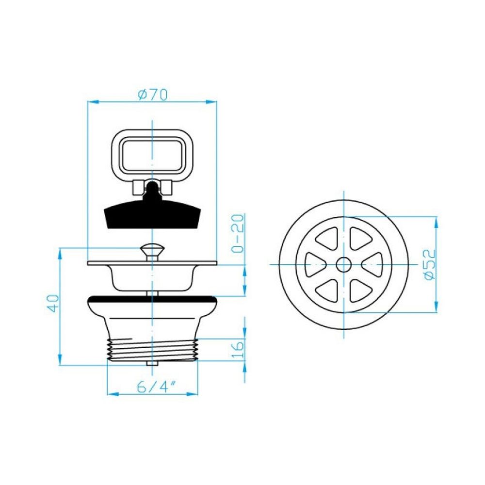 Ventil chiuveta baie cu dop Plast Brno [2]