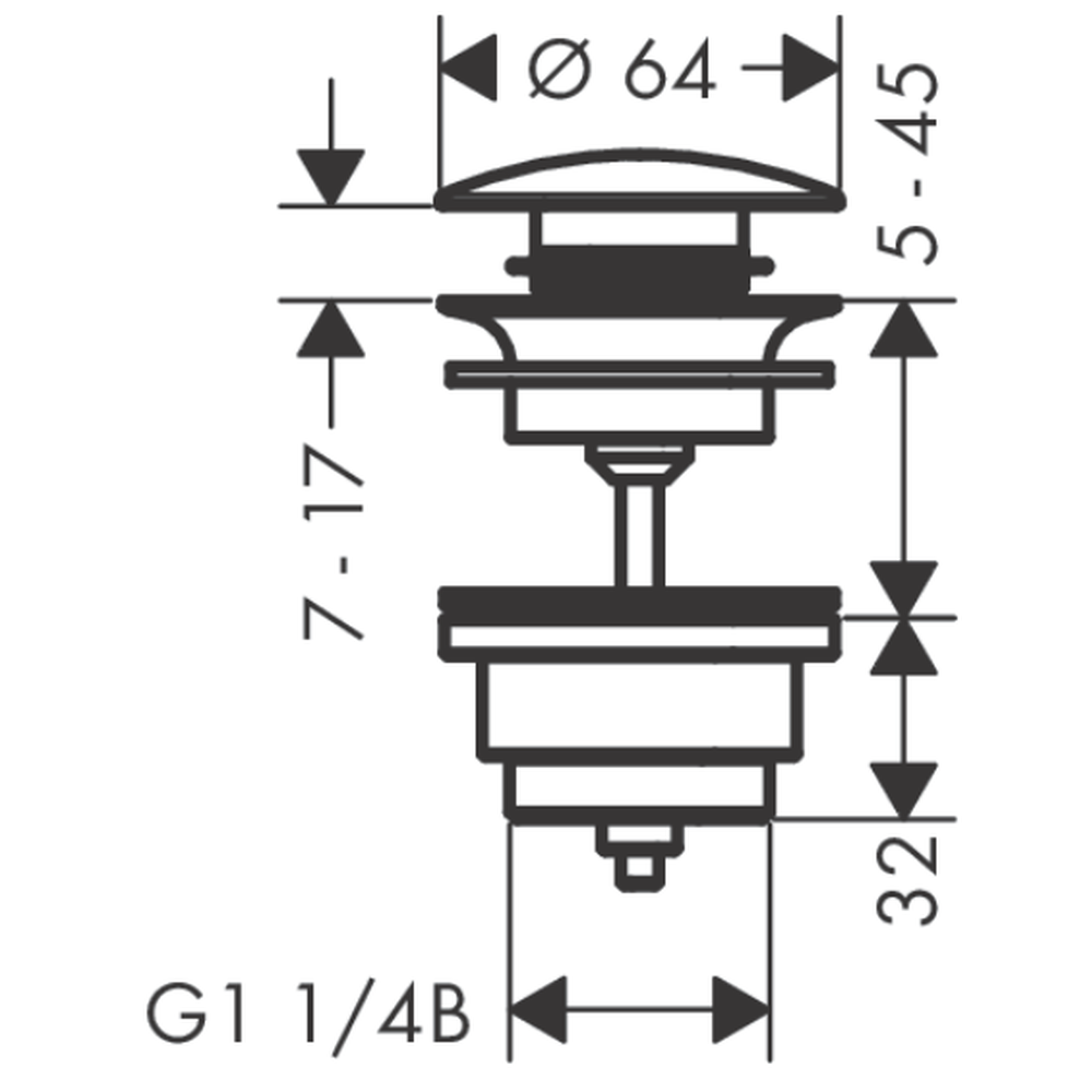 Ventil lavoar alb mat Push-Open Hansgrohe 50100700 [2]