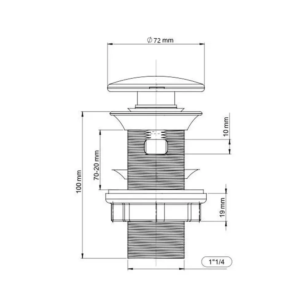 Ventil lavoar click-clack cu capac ceramic alb cu preaplin, Foglia [2]