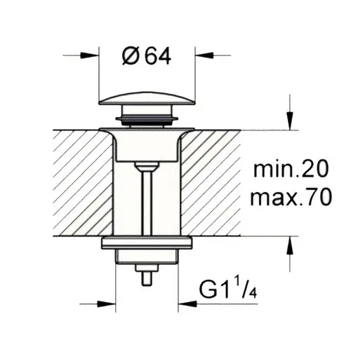 Ventil scurgere lavoar cu click clack cu preaplin, inox periat, Grohe [3]