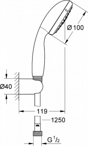 Set de dus crom Grohe, New Tempesta 100 [1]