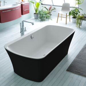 Cazi de baie freestanding - Cada baie freestanding 180 x 90 cm negru/alb KolpaSan, Mary