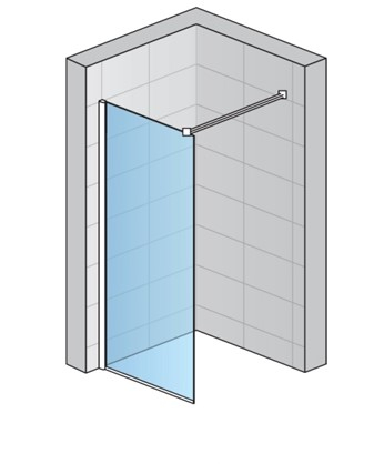 Paravan dus crom cu sticla securizata, 110x200 cm, Easy Sanswiss [3]