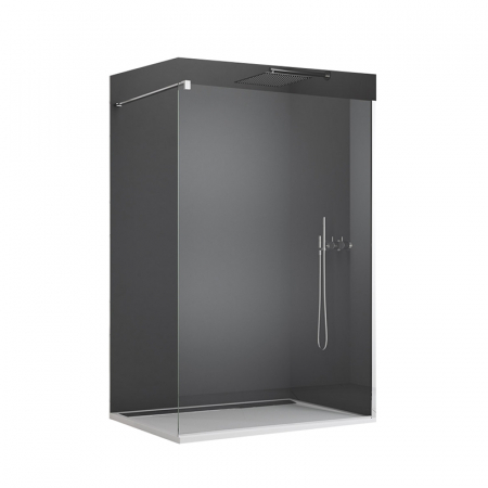 Baie - Paravan dus crom cu sticla securizata, 110x200 cm, Easy Sanswiss