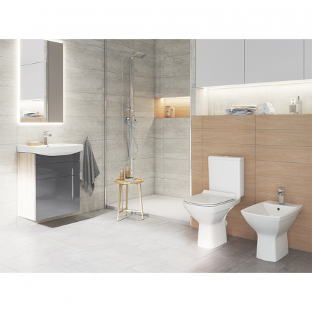 Vas wc rimless cu rezervor si capac Soft-Close si Easy Off inclus, Cersanit, Carina New [1]
