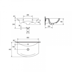 Lavoar baie suspendat ceramica Cersanit, Omega [3]