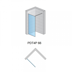 Paravan dus sticla 100x200 cm, cu cadru metalic Sanswiss Pur [3]