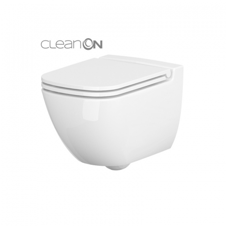 Baie - Set vas wc suspendat rimless cu capac Soft Close, Cersanit, Caspia New