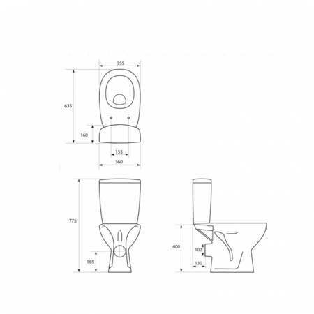 Vas WC rimless cu rezervor si capac Soft-Close inclus, Cersanit, Arteco New [6]